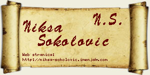 Nikša Sokolović vizit kartica